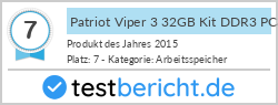 Patriot Viper 3 32GB Kit DDR3 PC3-14900 CL10 (PV332G186C0QK)