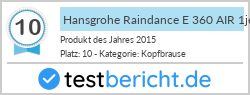 Hansgrohe Raindance E 360 AIR 1jet Kopfbrause mit Deckenanschluss 100mm (Chrom, 27381)
